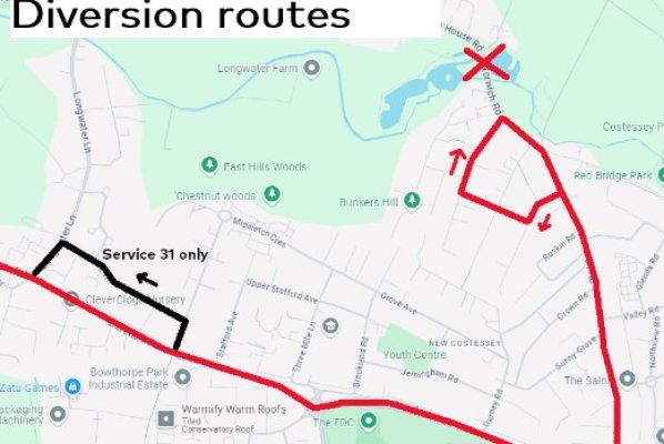 First Bus Announcement Due To Planned Road Works Between Monday 28th October - Sunday 3rd November 